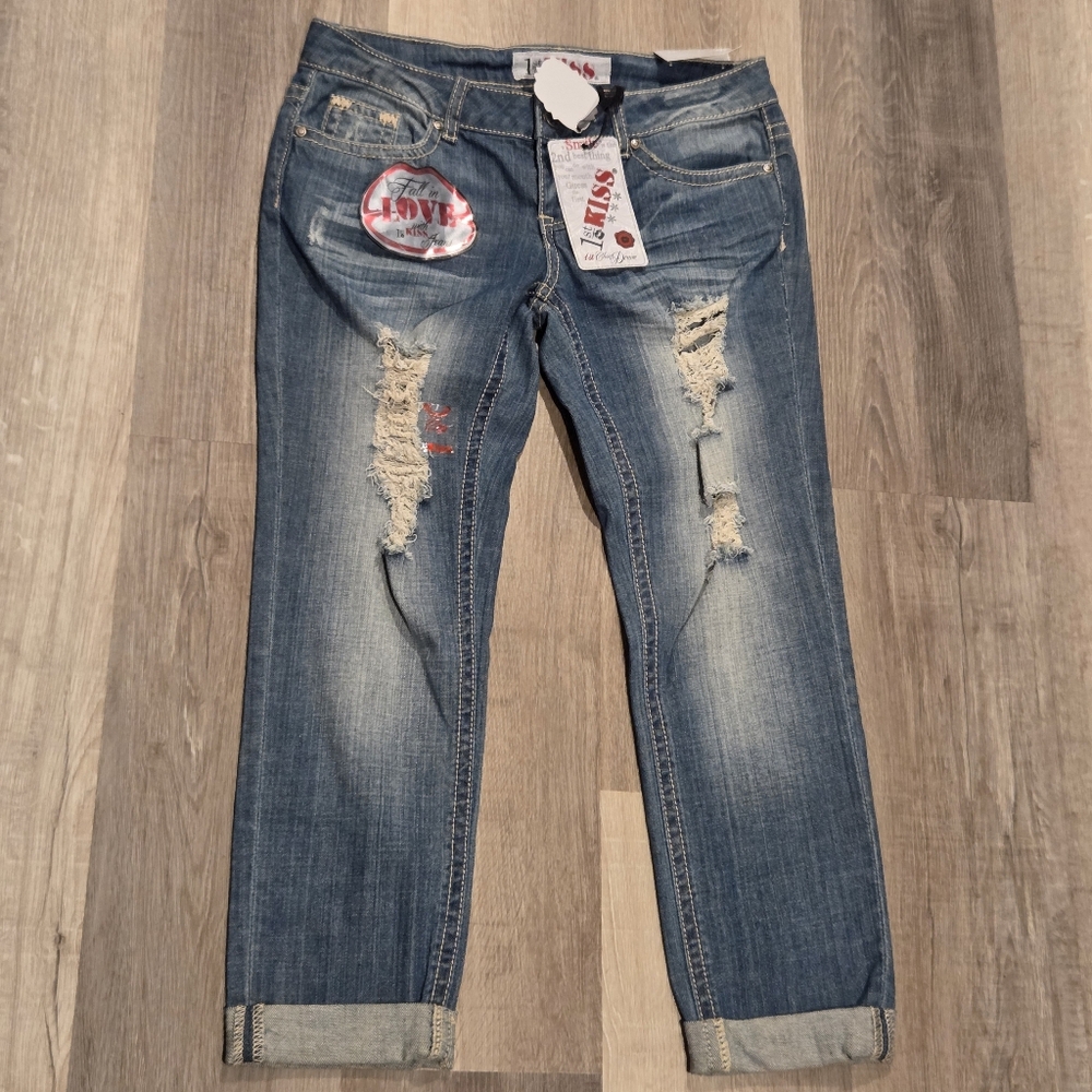 1st Kiss Size 7 Denim Crop Jeans - Picture 1 of 6